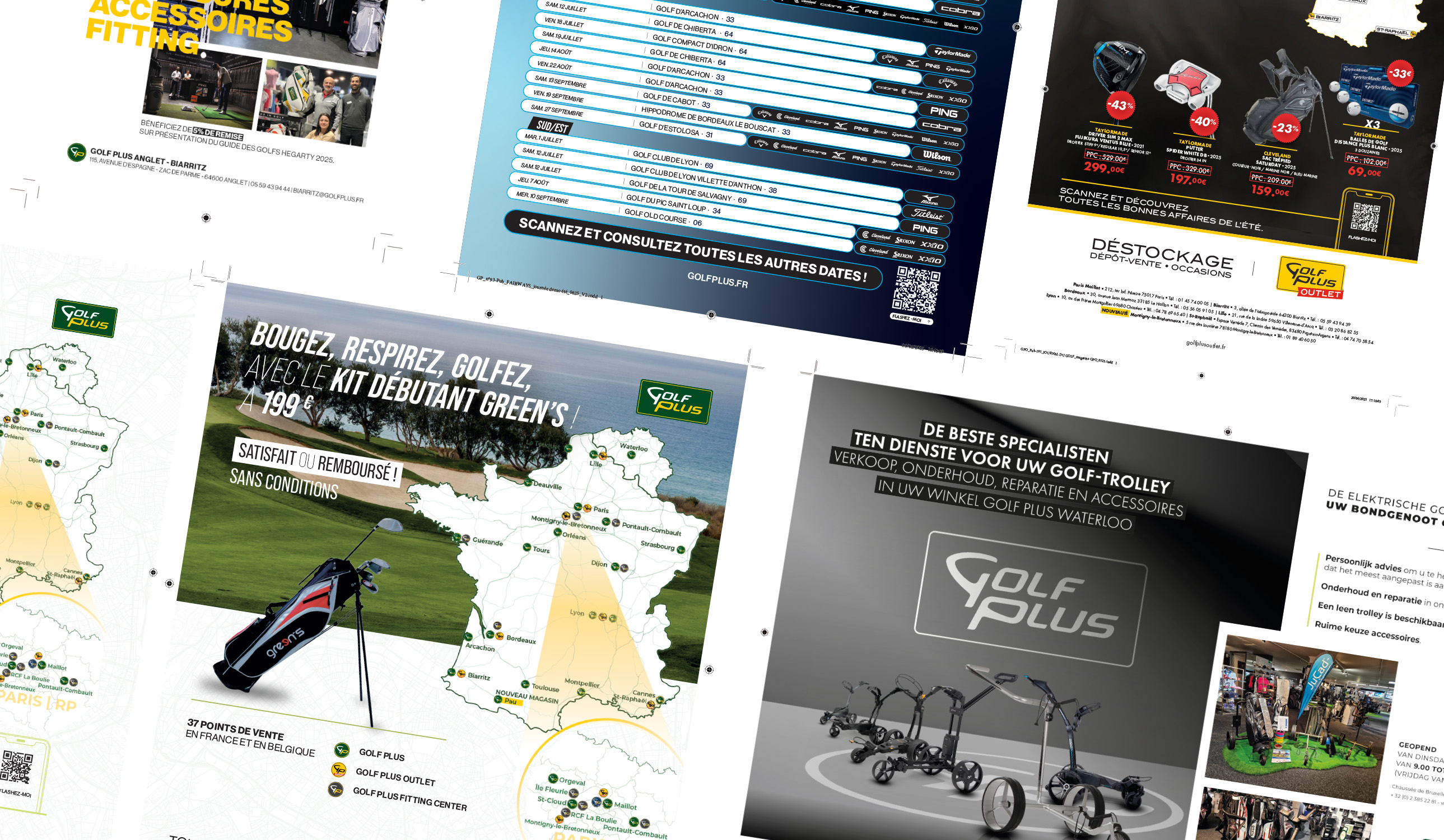 Golf Plus magazines pages de pubs, campagne publicitaire Golf Plus par Florent Andarelli